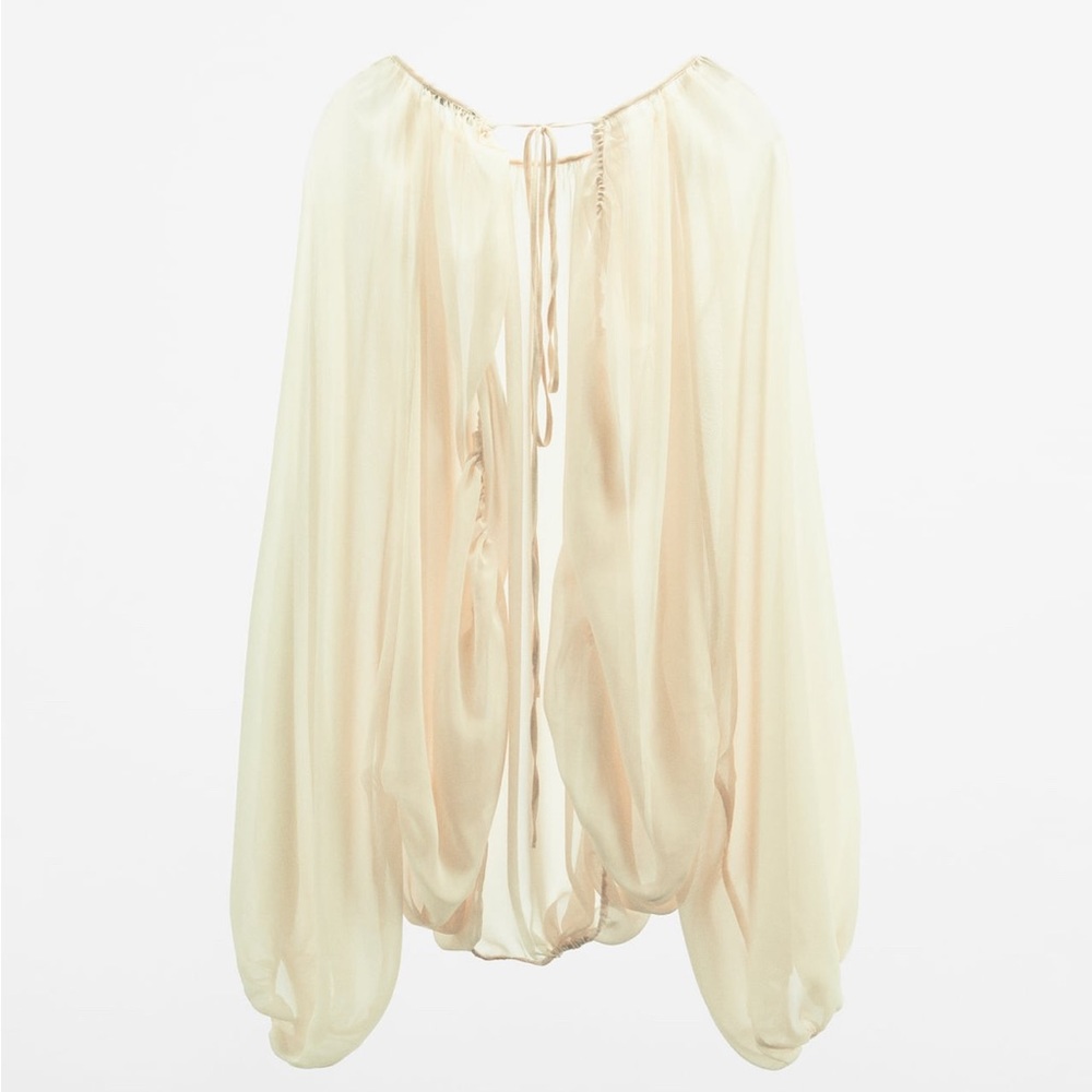 Zara Sheer Open Back Top - Picture 8 of 13